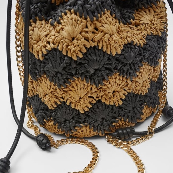 NWT Zara Woven Bucket Purse - Picture 6 of 9